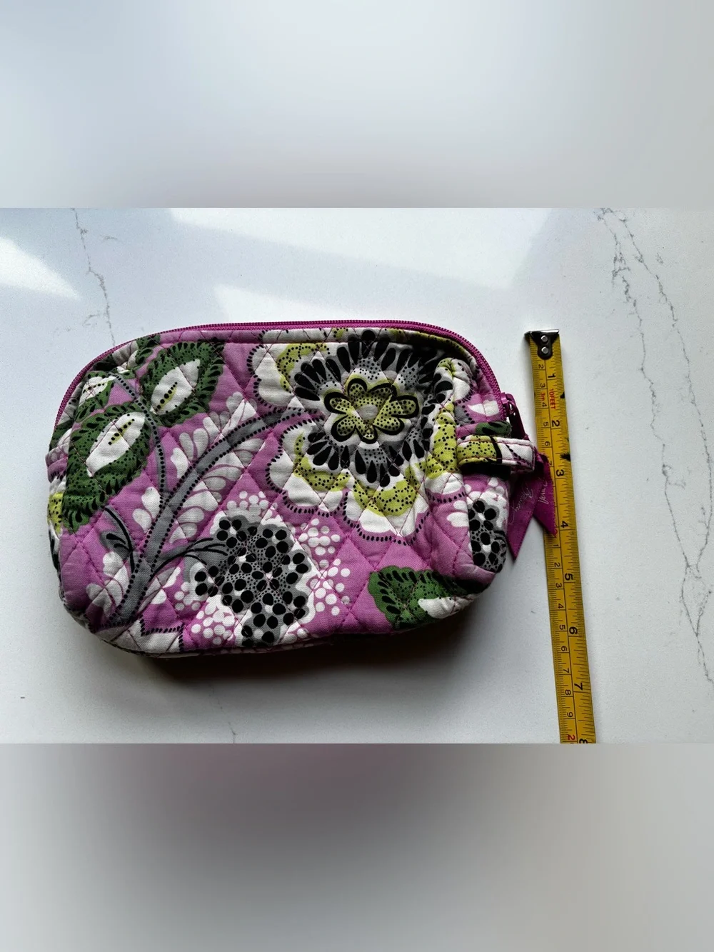 Vera Bradley Priscilla Pink Floral Quilted Cosmetic Pouch